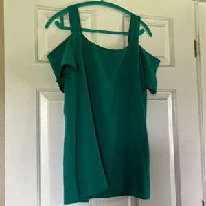 Green cold shoulder shirt